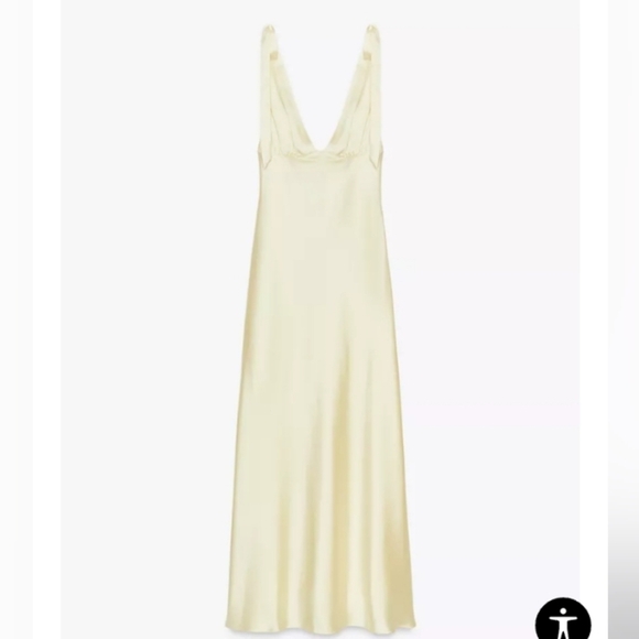 Zara Satin Midi Dress With Ties - Picture 6 of 10